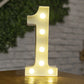 Alphabet Letter LED Lights – Warm Luminous Number Lamp