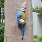 Resin Parrot Statue Wall Mounted DIY Outdoor Garden Tree Decoration Animal Sculpture For Home Office Garden Decor Ornament:
