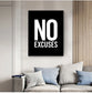No Excuses Inspirational Quote Fitness Poster Gym Wall Decor