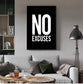 No Excuses Inspirational Quote Fitness Poster Gym Wall Decor