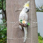Resin Parrot Statue Wall Mounted DIY Outdoor Garden Tree Decoration Animal Sculpture For Home Office Garden Decor Ornament: