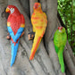 Resin Parrot Statue Wall Mounted DIY Outdoor Garden Tree Decoration Animal Sculpture For Home Office Garden Decor Ornament: