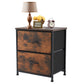 JHK Nightstand Bedside Coffee Sofa Tea Table with 2 Fabric Drawers