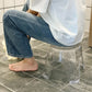 Acrylic Bathroom Shower Non-slip Stool – Transparent Small Low Stool: