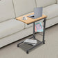 Adjustable Computer Desk Table – Mobile Bedside & Side Table with Wheels