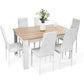 Dining Table and Chairs Set for 6 – 7-Piece Kitchen Table Set with High Back Faux Leather Chairs