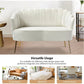 Modern Velvet Loveseat Sofa with Flower Shaped Back