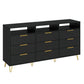 Modern Dresser 9 Drawer with LED Light: