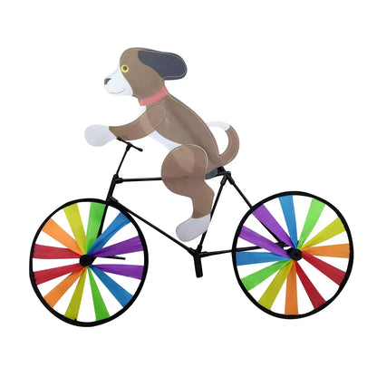 Animal Riding Three-dimensional Cartoon Modelling Windmill Creative Bicycle Wind Spinners Standing Pole Garden Yard Decoration