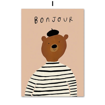 Woodland-themed Cartoon Wall Art