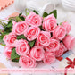 50 Pcs Artificial Rose Flower Silk Roses Bouquet: