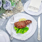 White And Silver Plastic Dinnerware Set, Disposable Party Plates With Heavy Duty Silverware Cutlery Cups Napkins, Elegant Wedding Birthday Gathering Tableware, Catering Supplies Service For One Hundred Guests