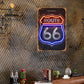 Retro Route 66 Neon Aluminum Sign Poster