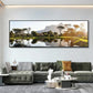 Modern Minimalist Wall Art: Landscape Seaside Goldenwood Bridge
