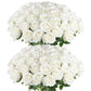 50 Pcs Artificial Rose Flower Silk Roses Bouquet: