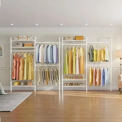 Industrial Pipe Clothes Rack – Wall Mounted, Expandable Garment Rack – Heavy Duty Wardrobe