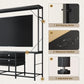 55 W Entertainment Center with LED Lights Power Outlets TV Stand with 6 Drawers for up to 60 Inch TV Black Furniture for Living
