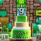 7 Pieces Digital Cake Candle Decoration - Minecraft Theme (Green), Wishing Candle for Kids Birthday Party