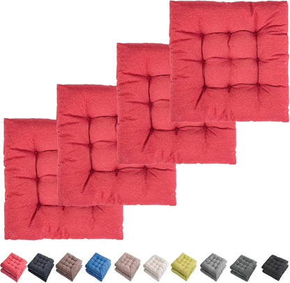 Outdoor Indoor Chair Cushions 20"x20" – Set of 4 Comfortable Non-Slip Seat Pads
