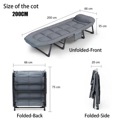 Niceway 6 Adjustable Positions Camping Cot with Mattress & Pillow