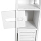 Bathroom Storage Cabinet 80x15.5x15CM - White Wood Cupboard Shelf & Tissue Storage Rack: