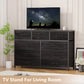 Dresser with 10 Drawers TV Stand Entertainment Center for Bedroom/Entryway with Metal Frame: