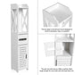 Bathroom Storage Cabinet 80x15.5x15CM - White Wood Cupboard Shelf & Tissue Storage Rack: