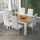 Dining Table and Chairs Set for 6 – 7-Piece Kitchen Table Set with High Back Faux Leather Chairs