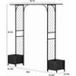 Metal Garden Arbor with Planters,83.5'' High x 90.5'' Wide,Outdoor Arch for Climbing Plant,Decorations Pergola with Plant Basket