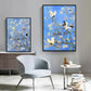 Butterfly Bird on Van Gogh Almond Blossom Canvas Painting Wall Art