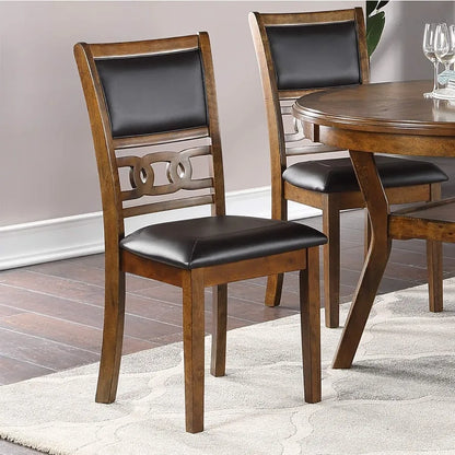 Dining Room Furniture Walnut Finish Set of 2 Side Chairs