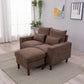 Modern Small Couch with Ottoman Footstool