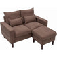 Modern Small Couch with Ottoman Footstool