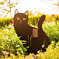 Iron Art Black Cat Garden Statue Silhouette Sculpture – Outdoor Garden & Yard Decoration