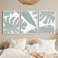 Tropical Wall Art Palm Leaf Print Set – Modern Minimalist Green Botanical Triptych