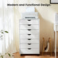 JHK 7 Drawer Chest Dresser & Rolling Storage Cabinet