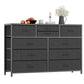 Dresser with 10 Drawers TV Stand Entertainment Center for Bedroom/Entryway with Metal Frame: