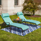 3-Piece Chaise Lounge Set – 2 Patio Chairs with Adjustable Back, Removable Cushions & 1 Bistro Table