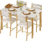 IRONCK Dining Table Set for 4 – Rustic Brown Wood Kitchen Table with Upholstered Chairs