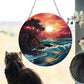 1pc Acrylic Wall Hanging Porch Decoration Holiday Decoration Painted Window Hanging Window Hanging Ornament Round Sign