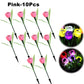 Solar LED Light Outdoor Tulip Rose Flower Lamp Landscape Garden Decor