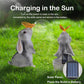 Solar Bunny Statue Garden Decor with Butterfly LED Light Resin Animal Sculpture Figurine