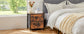 JHK Nightstand Bedside Coffee Sofa Tea Table with 2 Fabric Drawers