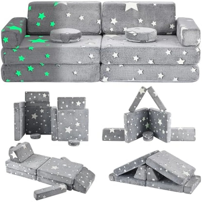 Modular Play Couch, 10PCS Creative Sectional Fort Building Sofa