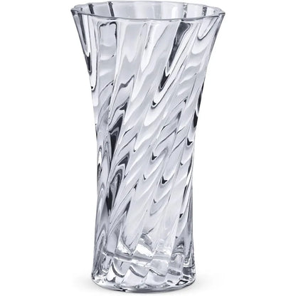 Flower Rose Vase – Crystal-Look Glass, Clear Modern Decorative Centerpiece