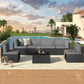 7 Piece Outdoor Patio Furniture Set – PE Rattan Outdoor Grey Wicker Sectional with Cushions