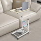 Adjustable Computer Desk Table – Mobile Bedside & Side Table with Wheels