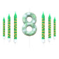 7 Pieces Digital Cake Candle Decoration - Minecraft Theme (Green), Wishing Candle for Kids Birthday Party