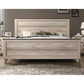 Contemporary White Wash Finish 4-Piece Bedroom Set – King Bed, Dresser, Mirror, and Nightstand