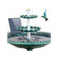 Solar Powered 3-Tier Bird Bath Fountain, Green Resin Basin with Solar Pump for Outdoor Garden
